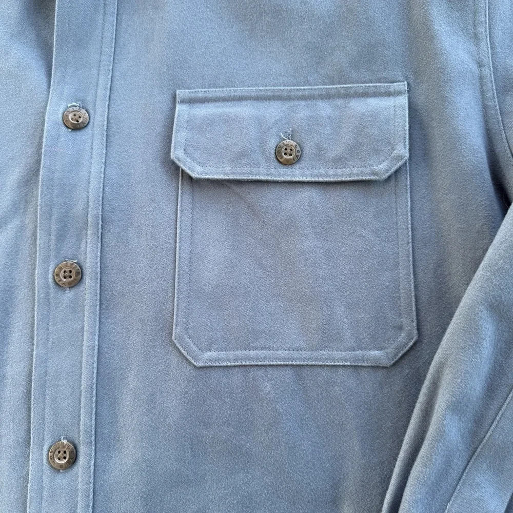 VTG Levis Shirt Jacket  Mens Large Blue Shacket  Lined Button Up Chamois Heavy - Picture 5 of 15